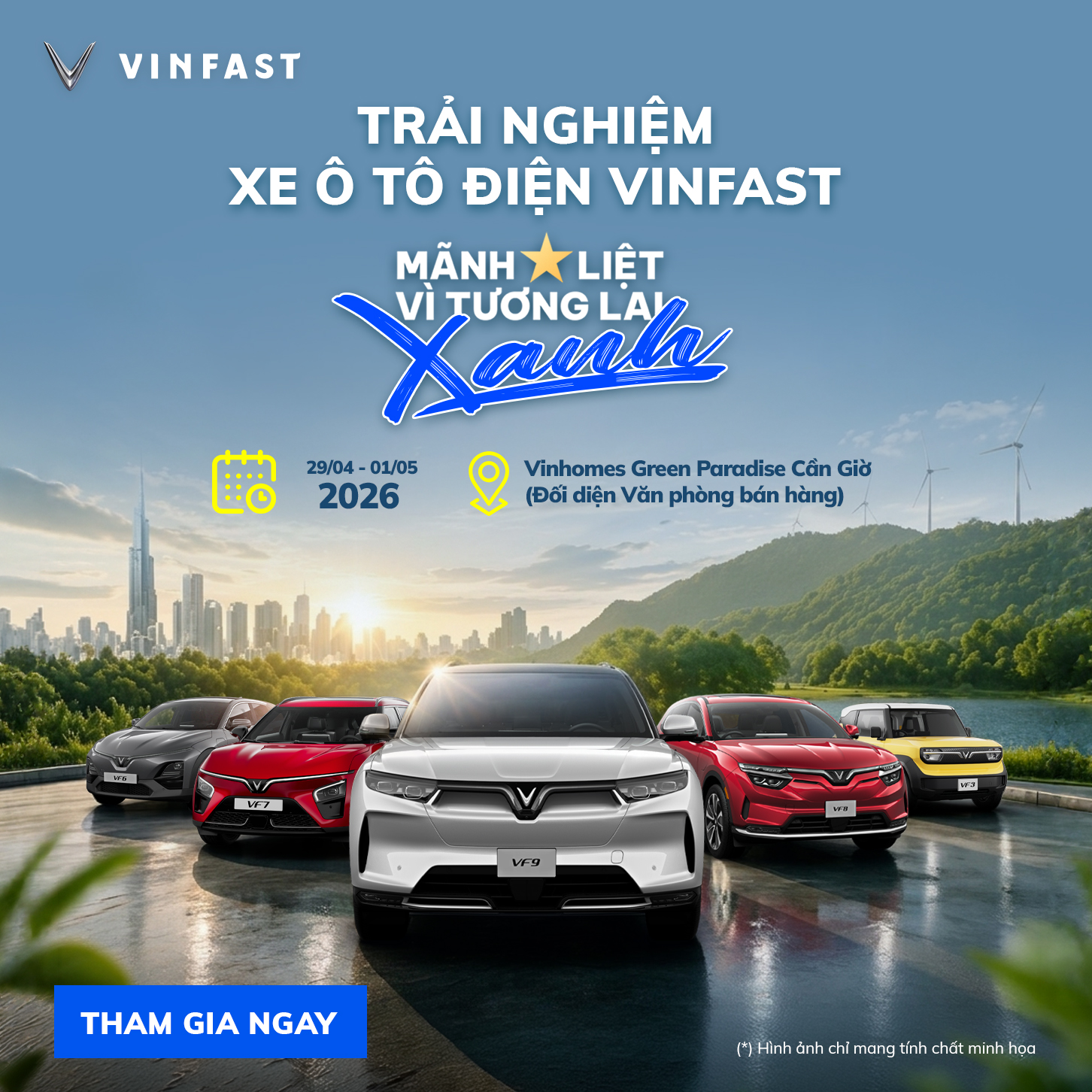 TRẢI NGHIỆM VÀ SỞ HỮU Ô TÔ ĐIỆN VINFAST “MÃNH LIỆT VÌ TƯƠNG LAI XANH” Trải nghiệm ô tô điện VinFast tại Cần Giờ 29/04