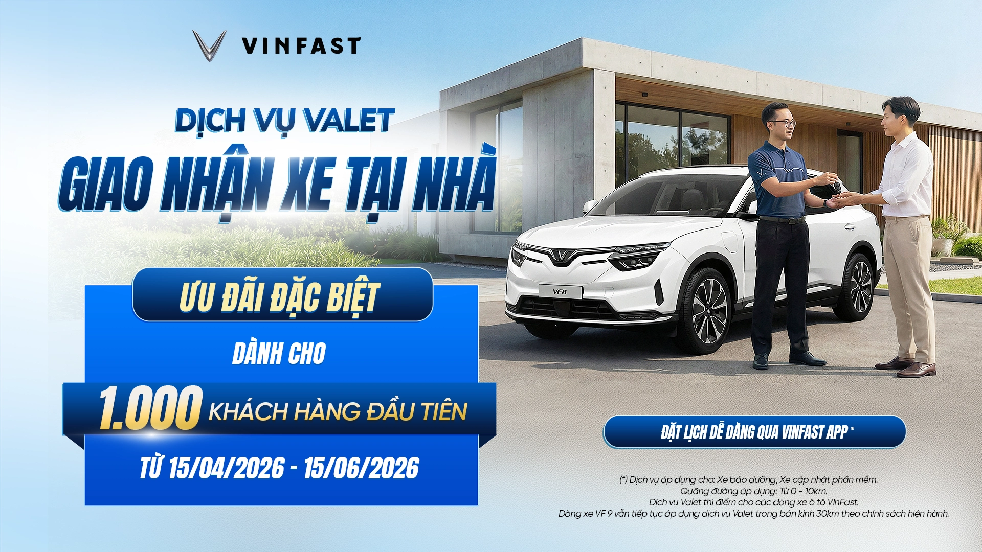 LÀM CHỦ THỜI GIAN – CHĂM XE CHUẨN HÃNG: VINFAST THÍ ĐIỂM DỊCH VỤ VALET – GIAO NHẬN XE TẠI NHÀ VINFAST THÍ ĐIỂM DỊCH VỤ VALET